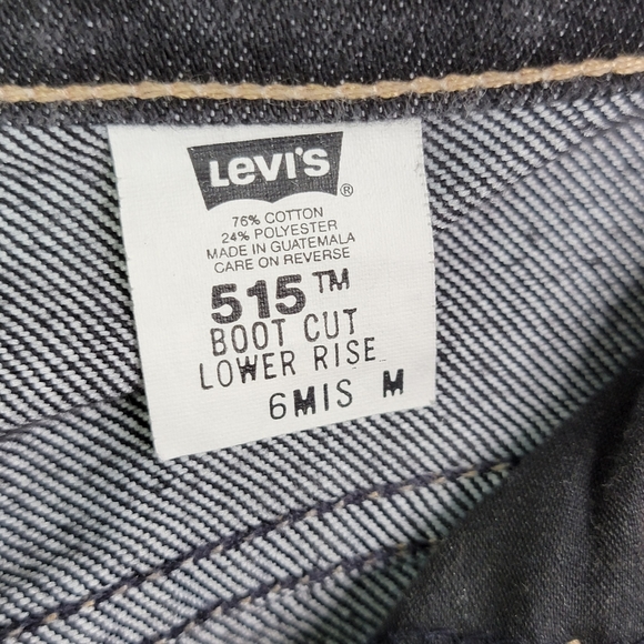 Levi's 515 Boot Cut Lower Rise Vintage Y2K Flaired Black Denim Jeans Size 6 Mis - Picture 4 of 16